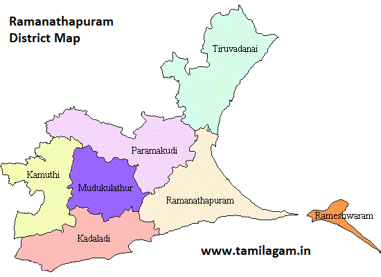Ramanathapuram District Political Map Updated