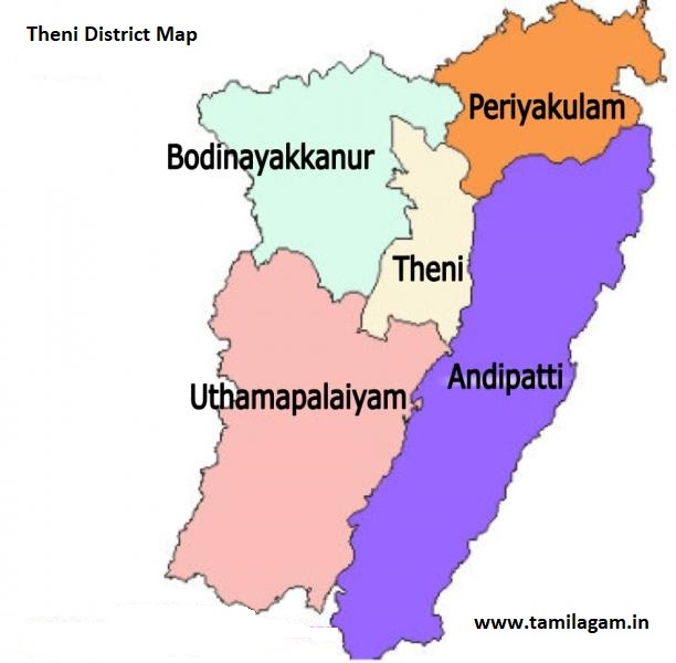 Theni District Political Map Updated